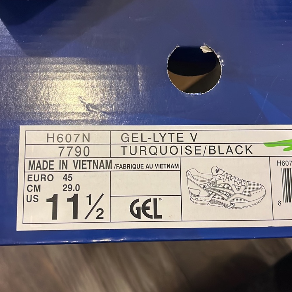 ASICS Gel Lyte V Miami Shoes Sneakers new turquoise H607N 7890 Men’s Size 11.5 - Picture 9 of 10